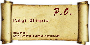 Patyi Olimpia névjegykártya